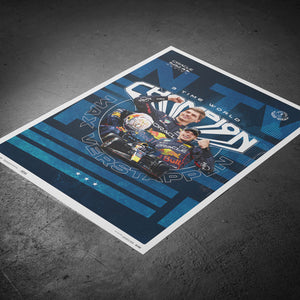 Red Bull Racing Max Verstappen Drivers Champion 2023 Print Poster