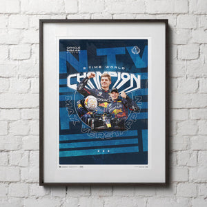 Red Bull Racing Max Verstappen Drivers Champion 2023 Print Poster