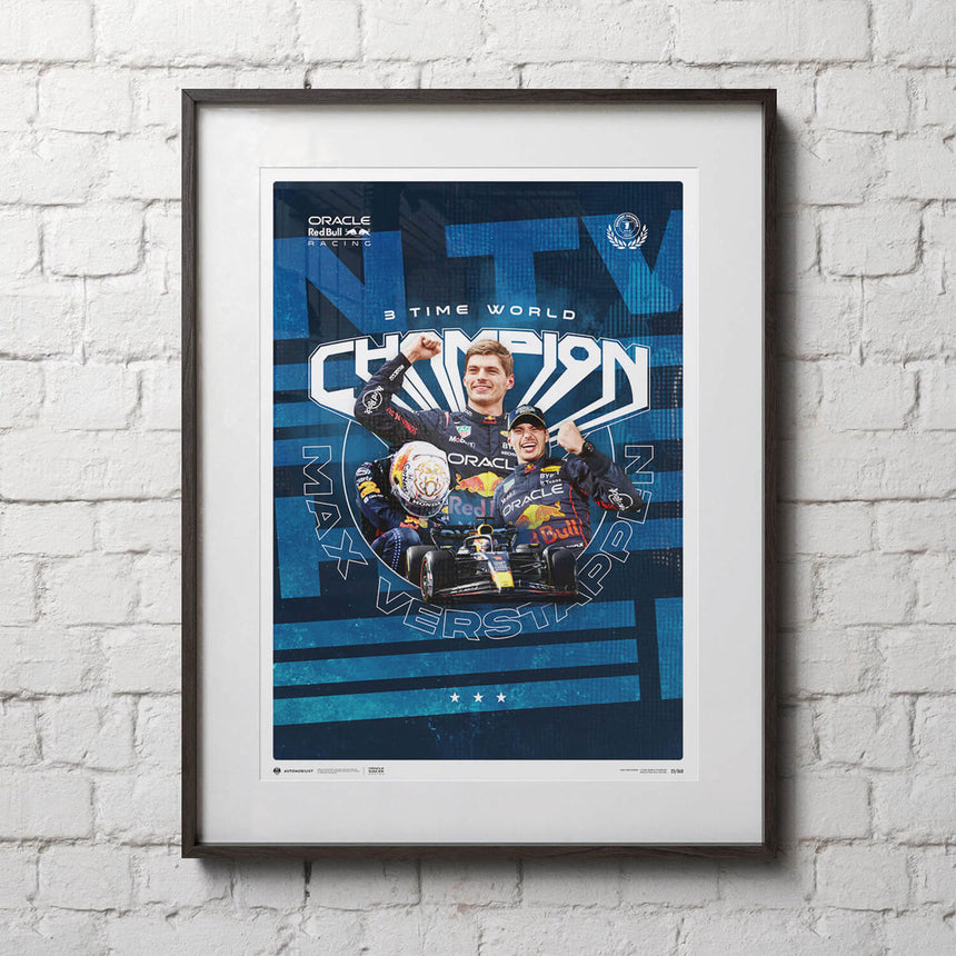 Red Bull Racing Max Verstappen Drivers Champion 2023 Print Poster