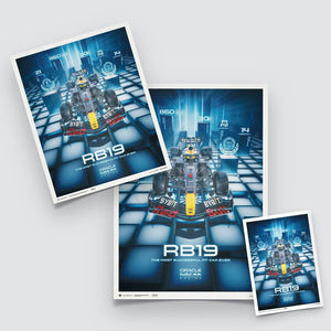 Automobilist Red Bull Racing RB19 Most Successful F1 Car Ever 2023 Print Poster