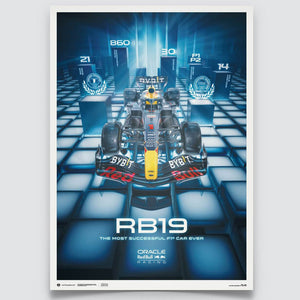 Automobilist Red Bull Racing RB19 Most Successful F1 Car Ever 2023 Print Poster