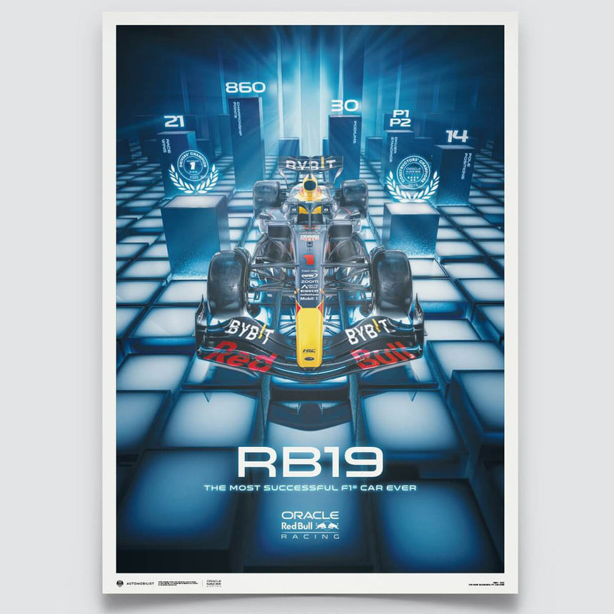 Automobilist Red Bull Racing RB19 Most Successful F1 Car Ever 2023 Print Poster