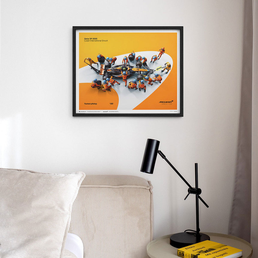 McLaren F1 Team 1.80 Second World Record Fastest Pit Stop 2023 Print Poster