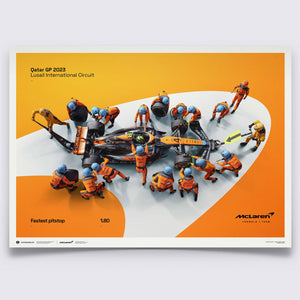 McLaren F1 Team 1.80 Second World Record Fastest Pit Stop 2023 Print Poster