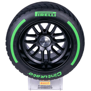 Pirelli 1:2 Scale Medium Rain Green Pole Position Tire & Clear Display Plinth