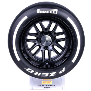 Pirelli 1:2 Scale Hard Compound White Pole Position Tire & Clear Display Plinth