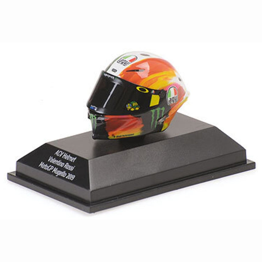 Minichamps 1:8 Scale 2019 Mugello Moto GP Valentino Rossi AGV Mini Helmet