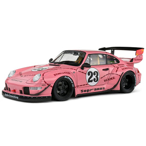 Solido 1:18 Porsche 911 (993) RWB Rauh-Welt Sopranos Pink Pig 2020 Diecast Model Car