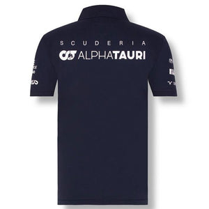 Scuderia AlphaTauri F1 Team Navy/White Zip Polo Tee Shirt