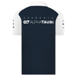 Scuderia AlphaTauri F1 Team White/Navy Drivers Zip Polo Tee Shirt