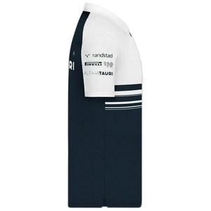 Scuderia AlphaTauri F1 Team White/Navy Drivers Zip Polo Tee Shirt