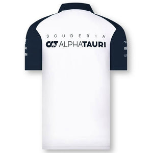 Scuderia AlphaTauri F1 Team Navy/White Drivers Zip Polo Tee Shirt