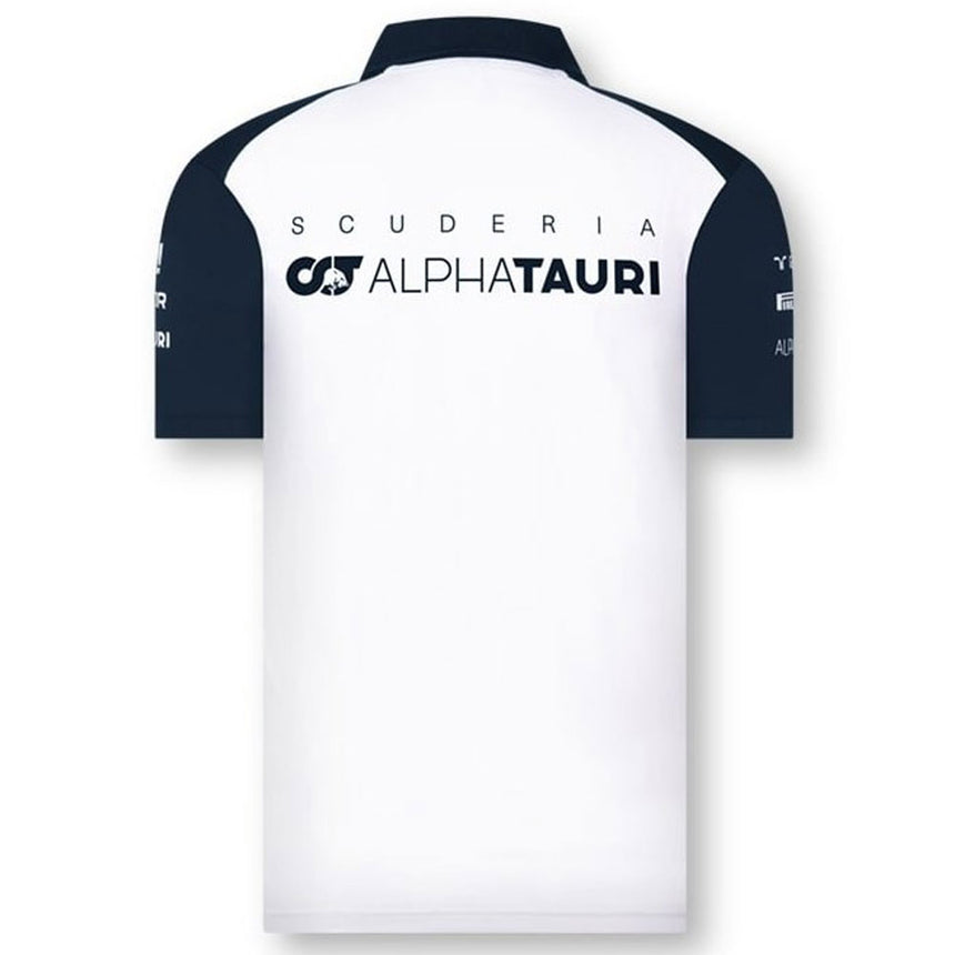 Scuderia AlphaTauri F1 Team Navy/White Drivers Zip Polo Tee Shirt
