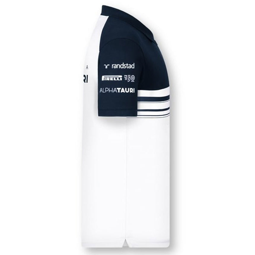 Scuderia AlphaTauri F1 Team Navy/White Drivers Zip Polo Tee Shirt