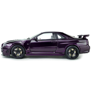 Solido 1:18 Scale Nissan Skyline GTR R34 Violet Ztune Nismo Diecast Model Car