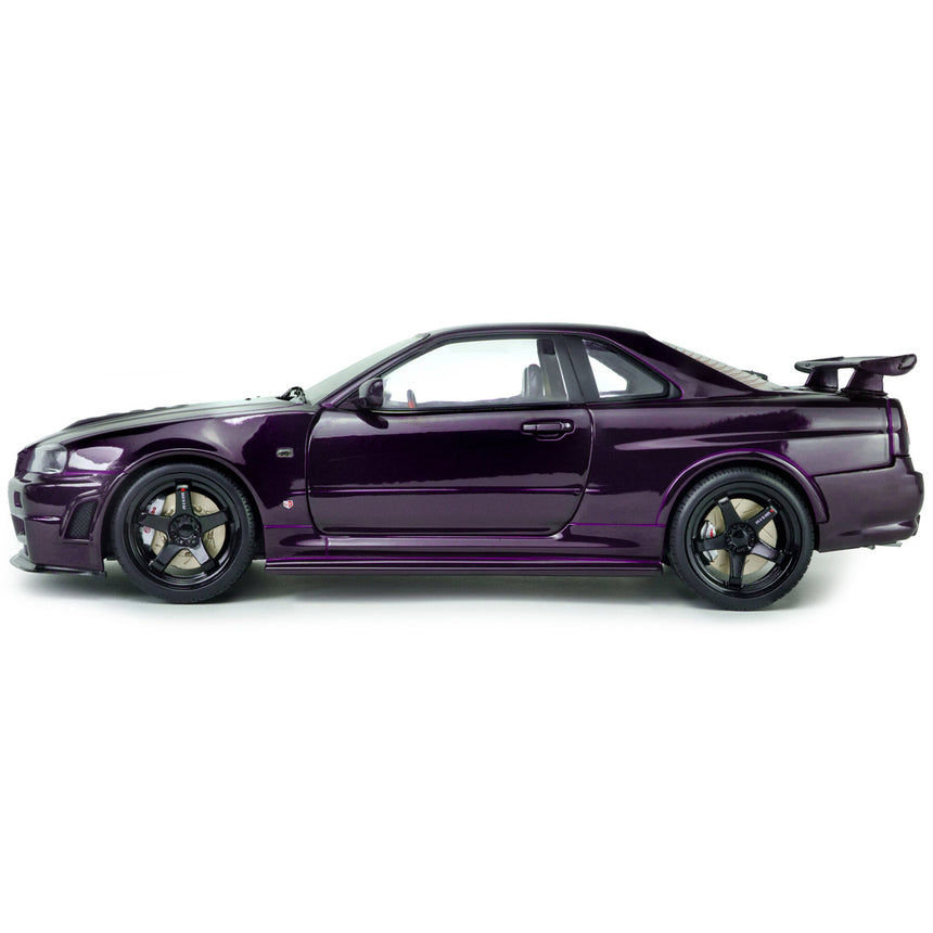 Solido 1:18 Scale Nissan Skyline GTR R34 Violet Ztune Nismo Diecast Model Car
