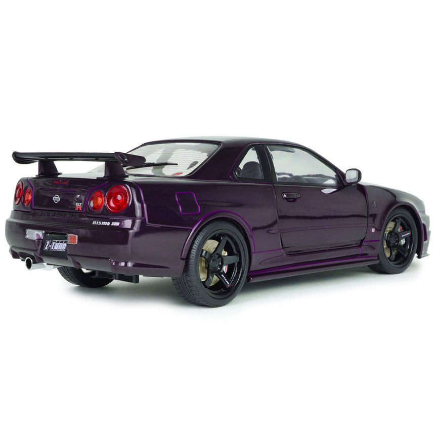 Solido 1:18 Scale Nissan Skyline GTR R34 Violet Ztune Nismo Diecast Model Car