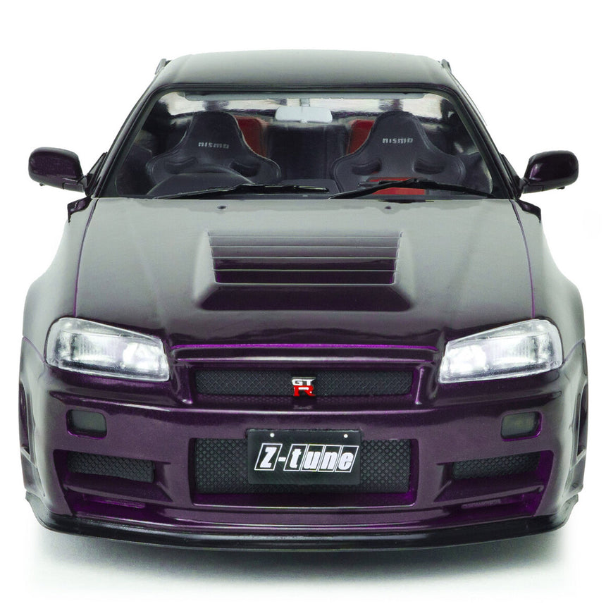 Solido 1:18 Scale Nissan Skyline GTR R34 Violet Ztune Nismo Diecast Model Car