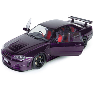 Solido 1:18 Scale Nissan Skyline GTR R34 Violet Ztune Nismo Diecast Model Car