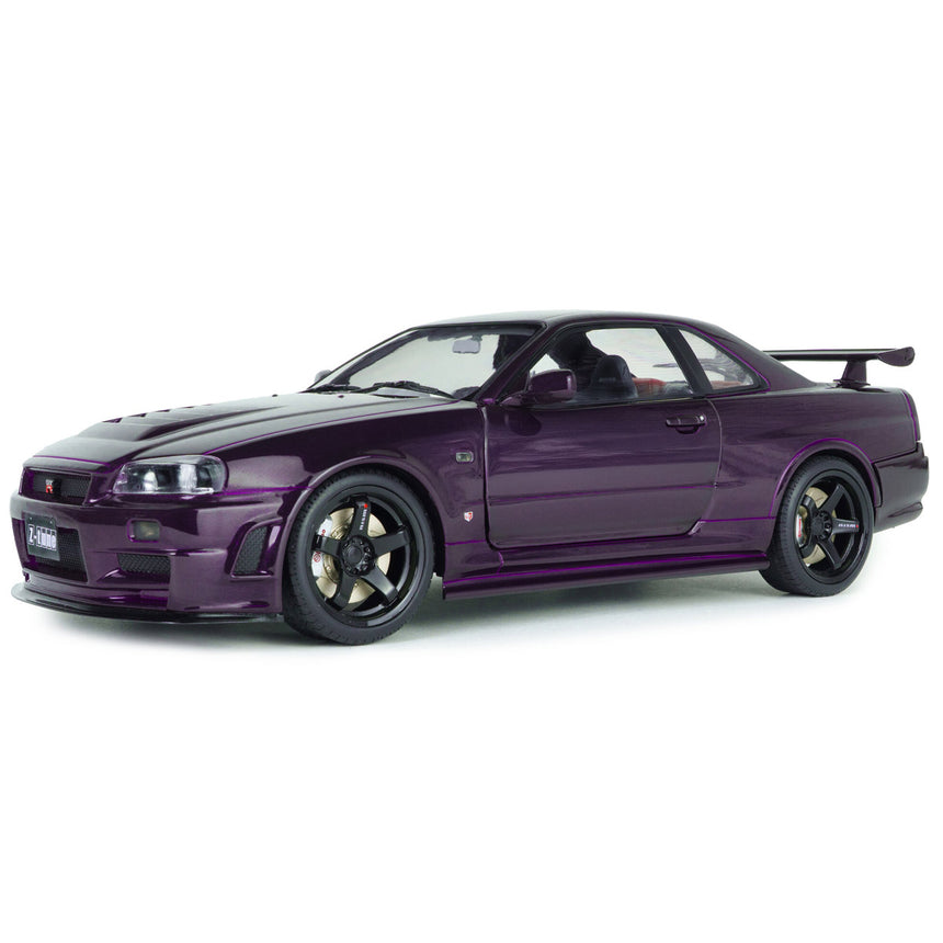 Solido 1:18 Scale Nissan Skyline GTR R34 Violet Ztune Nismo Diecast Model Car