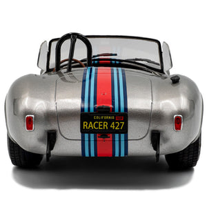 Solido 1:18 Scale Grey Martini Stripe Shelby Cobra 427 MKII Diecast Model Car