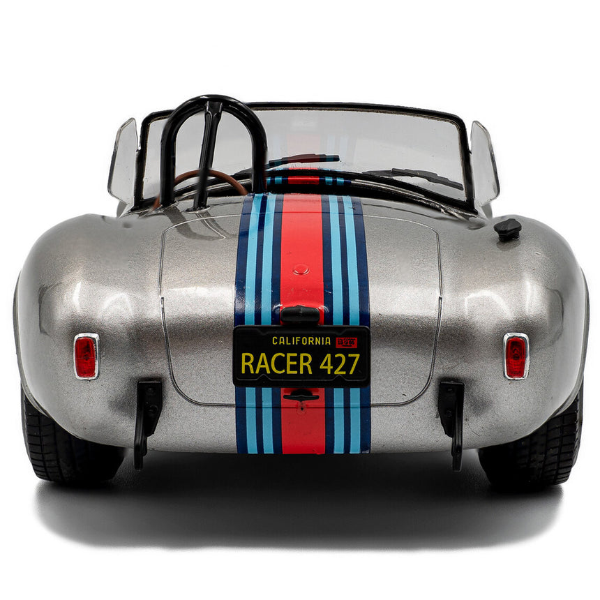 Solido 1:18 Scale Grey Martini Stripe Shelby Cobra 427 MKII Diecast Model Car