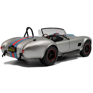 Solido 1:18 Scale Grey Martini Stripe Shelby Cobra 427 MKII Diecast Model Car