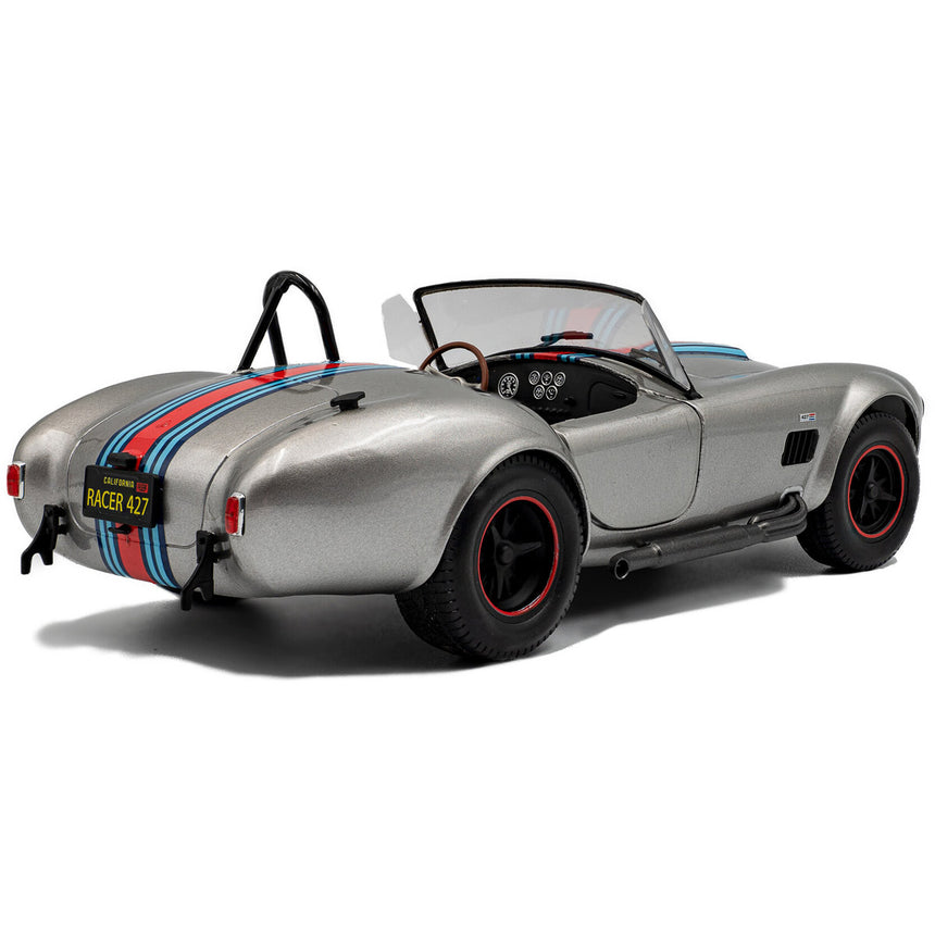 Solido 1:18 Scale Grey Martini Stripe Shelby Cobra 427 MKII Diecast Model Car