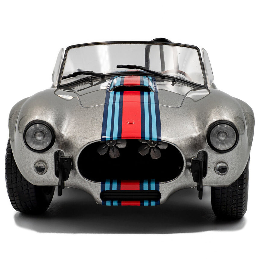 Solido 1:18 Scale Grey Martini Stripe Shelby Cobra 427 MKII Diecast Model Car