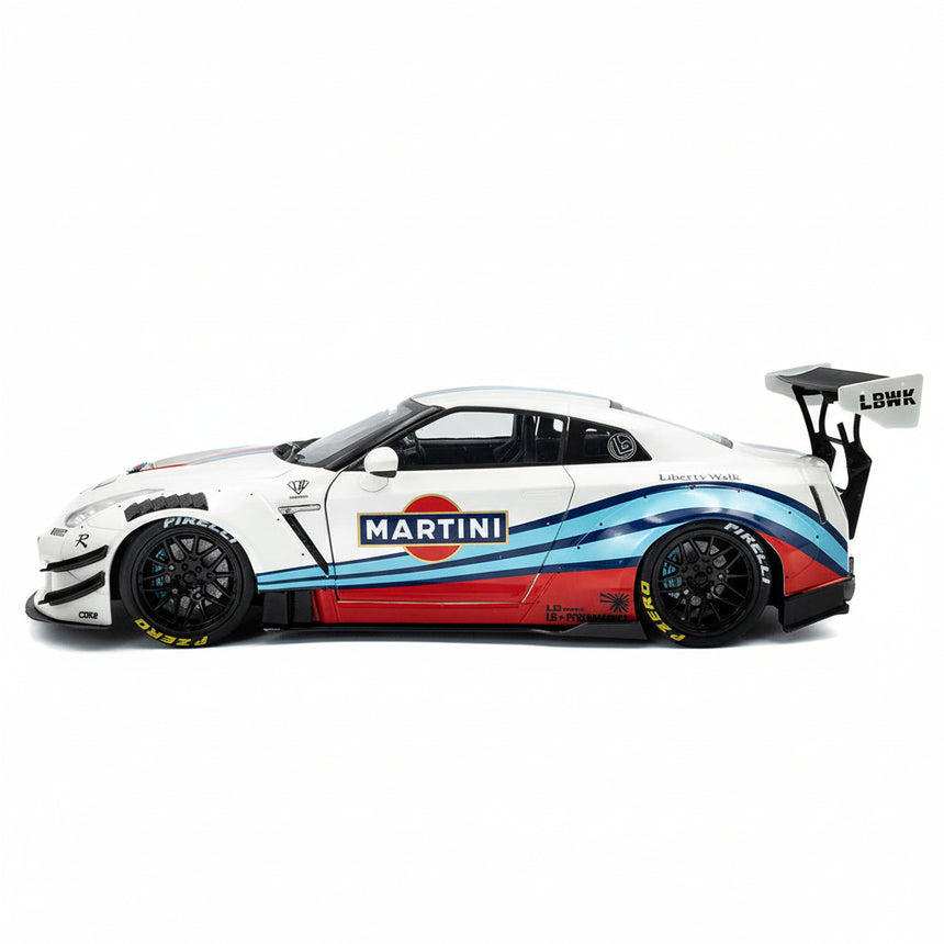 Solido 1:18 Scale Martini Nissan R35 GT-R Liberty Walk Kit Model Car