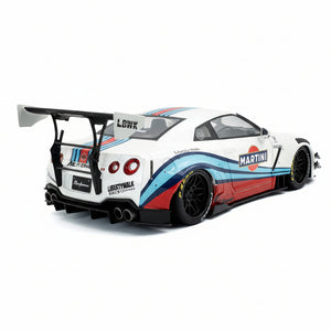 Solido 1:18 Scale Martini Nissan R35 GT-R Liberty Walk Kit Model Car