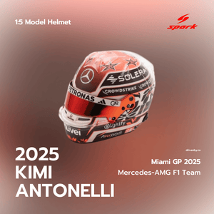 Spark 1:5 Scale Mercedes F1 Team Kimi Antonelli Miami GP 2025 Model Helmet