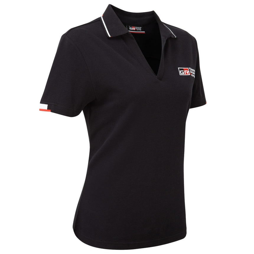 Toyota Gazoo Racing Official License Ladies Black Team Travel Polo Tee Shirt