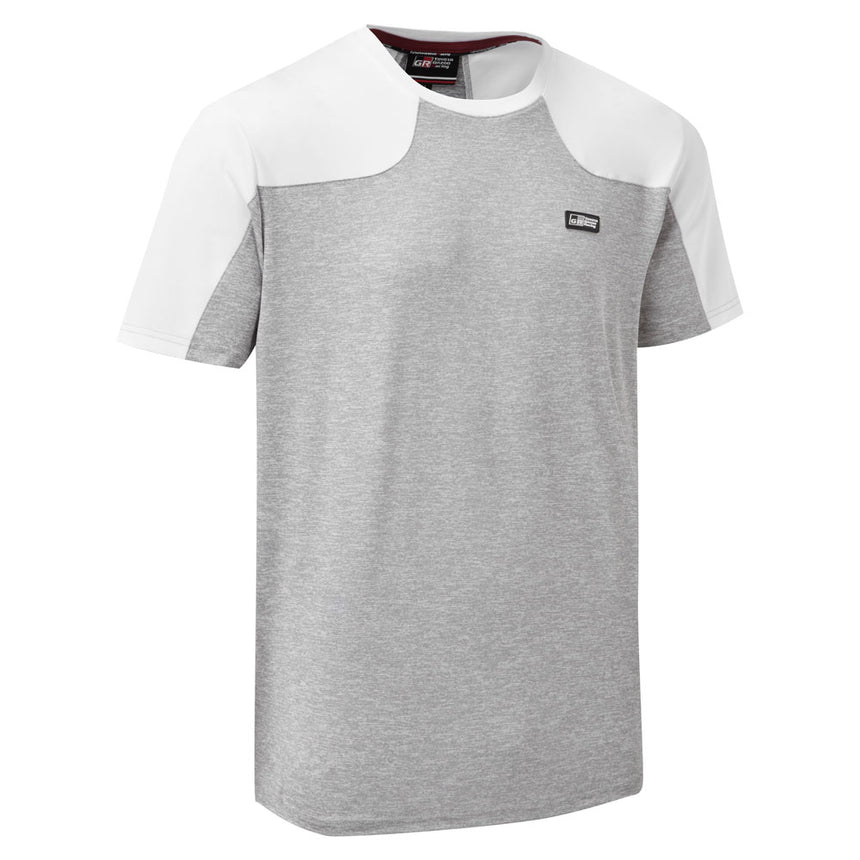 Toyota Gazoo Racing GR Logo Grey White Sleeve Travel Tee Shirt