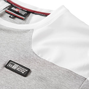 Toyota Gazoo Racing GR Logo Grey White Sleeve Travel Tee Shirt