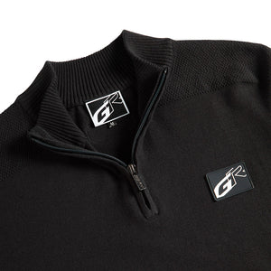Toyota Gazoo Racing Black GR Logo Front 1/4 Zip Knitted Sweater