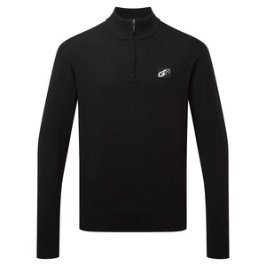 Toyota Gazoo Racing Black GR Logo Front 1/4 Zip Knitted Sweater