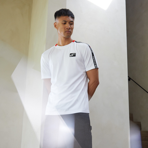 Toyota Gazoo Racing White GR Logo Technical Shoulder Tape Travel Tee Shirt
