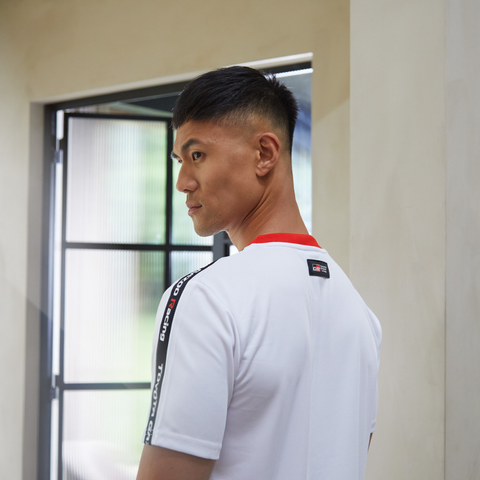 Toyota Gazoo Racing White GR Logo Technical Shoulder Tape Travel Tee Shirt