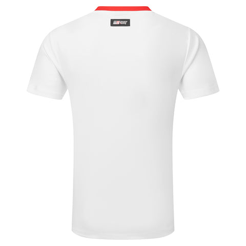 Toyota Gazoo Racing White GR Logo Technical Shoulder Tape Travel Tee Shirt