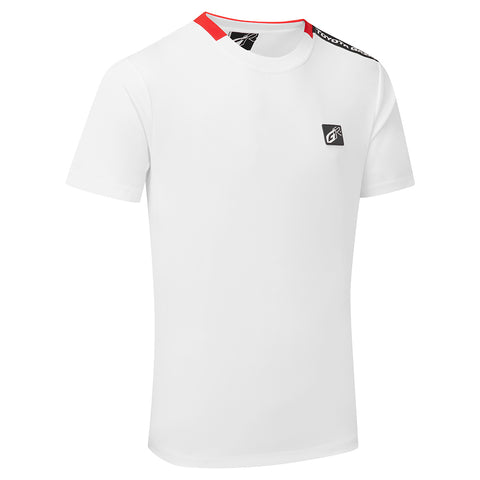 Toyota Gazoo Racing White GR Logo Technical Shoulder Tape Travel Tee Shirt