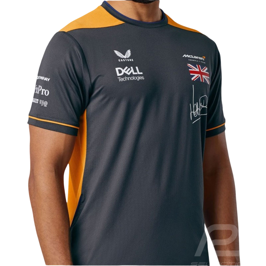 Mclaren F1 Team 2022 Lando Norris Grey Replica Set Up Tee Shirt