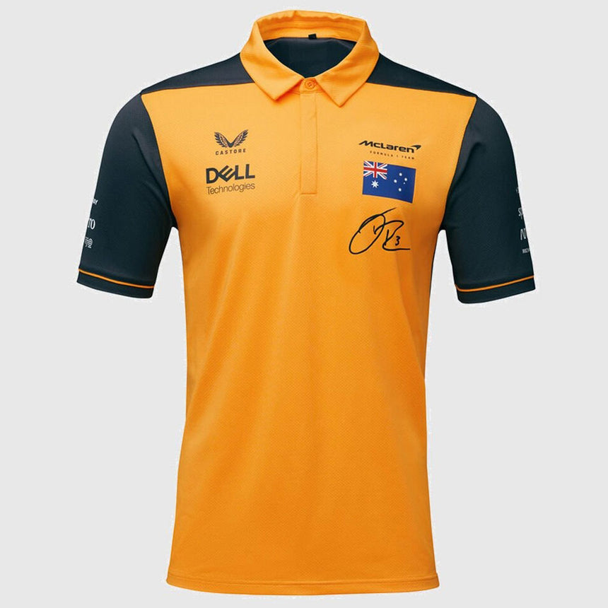 McLaren F1 Team 2022 Daniel Ricciardo Papaya Drivers Polo Tee Shirt