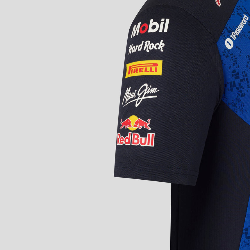 Red Bull Racing F1 Team 2026 Mens Set Up Tee Shirt Night Sky / Surf The Web Blue