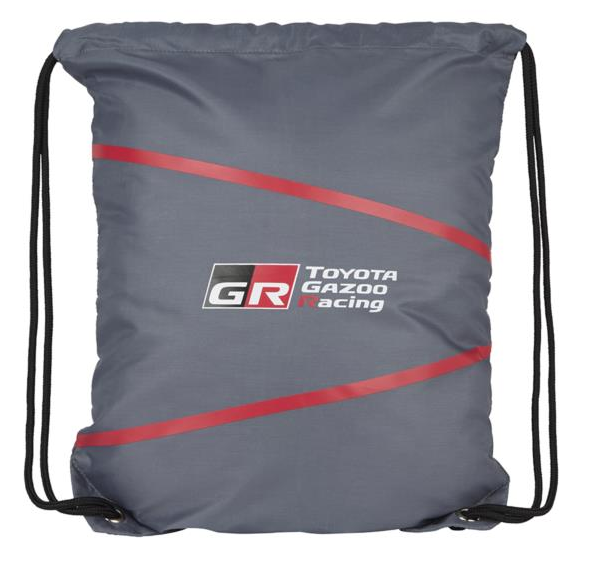 Toyota Gazoo Racing Grey GR Logo Print WRC Drawstring Pulls Bag