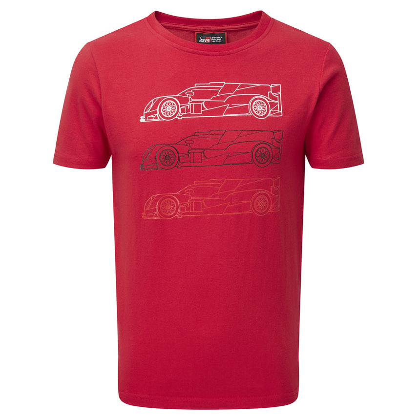 Toyota Gazoo Racing Kids Red Front WEC Car Graphic Tee Shirt