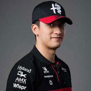 Alfa Romeo Official Zhou 24 Driver Cap Curved Brim | Cap (Black/Red)
