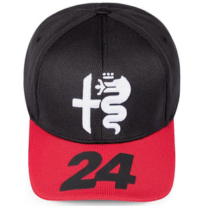Alfa Romeo Official Zhou 24 Driver Cap Curved Brim | Cap (Black/Red)