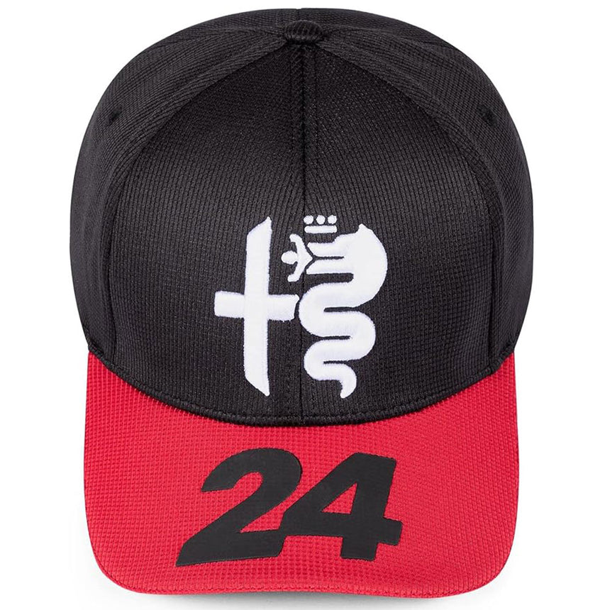 Alfa Romeo Official Zhou 24 Driver Cap Curved Brim | Cap (Black/Red)