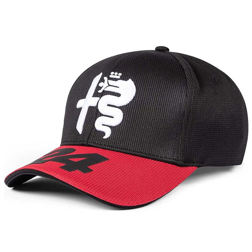 Alfa Romeo Official Zhou 24 Driver Cap Curved Brim | Cap (Black/Red)
